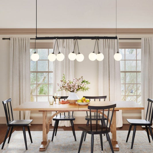 Broghan 8 - Light Sphere Globe Chandelier No Bulb - Black White - 12V Hanging Light