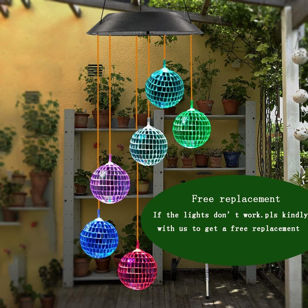 Color Changing Solar Wind Chimes – LED Hanging Light for Garden, Patio, and Yard Decor