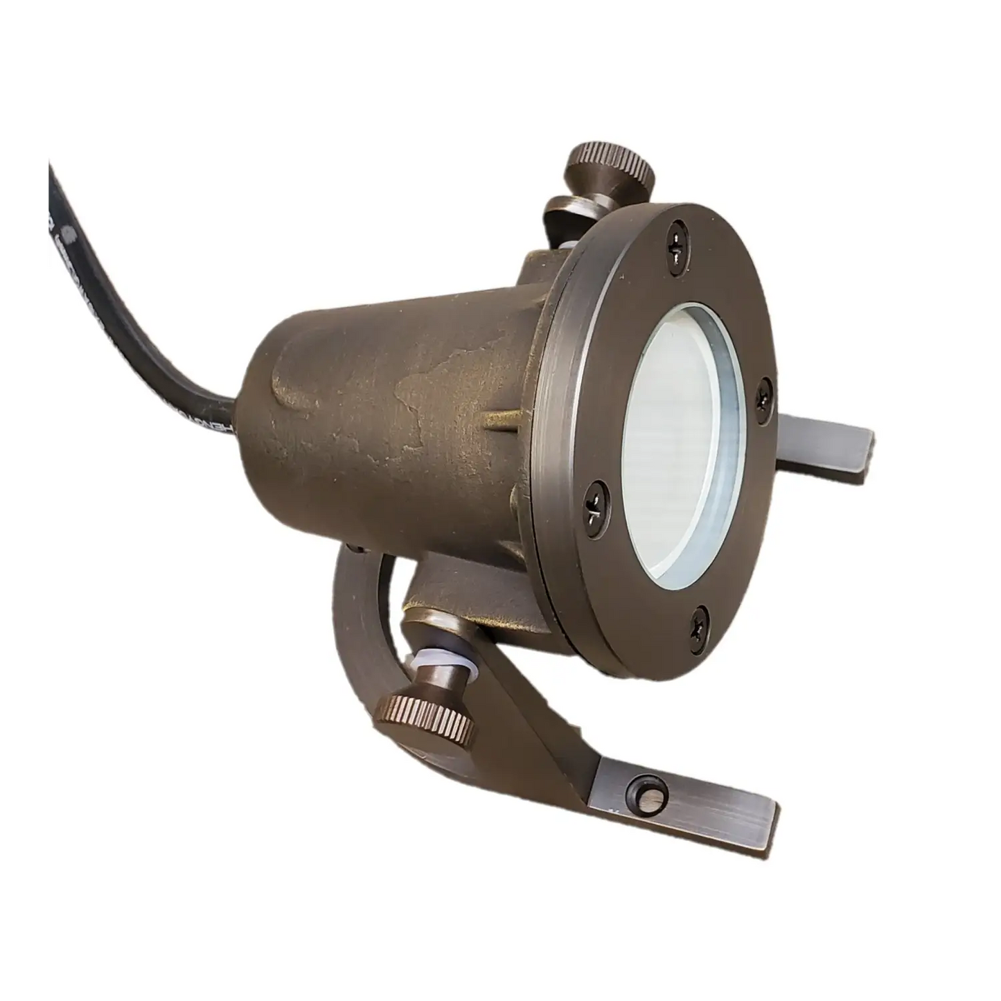 Cast Brass Adjustable Underwater Spot Light Fixture With 25’ Ft of Wire - No Bulb - Underwater Light Fixture