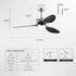 ABS Blades Ceiling Fan With Lights And Remote 6 Speeds Adjustable DC Motor Modern Ceiling Fan With 3 ABS Fan Blades & 2