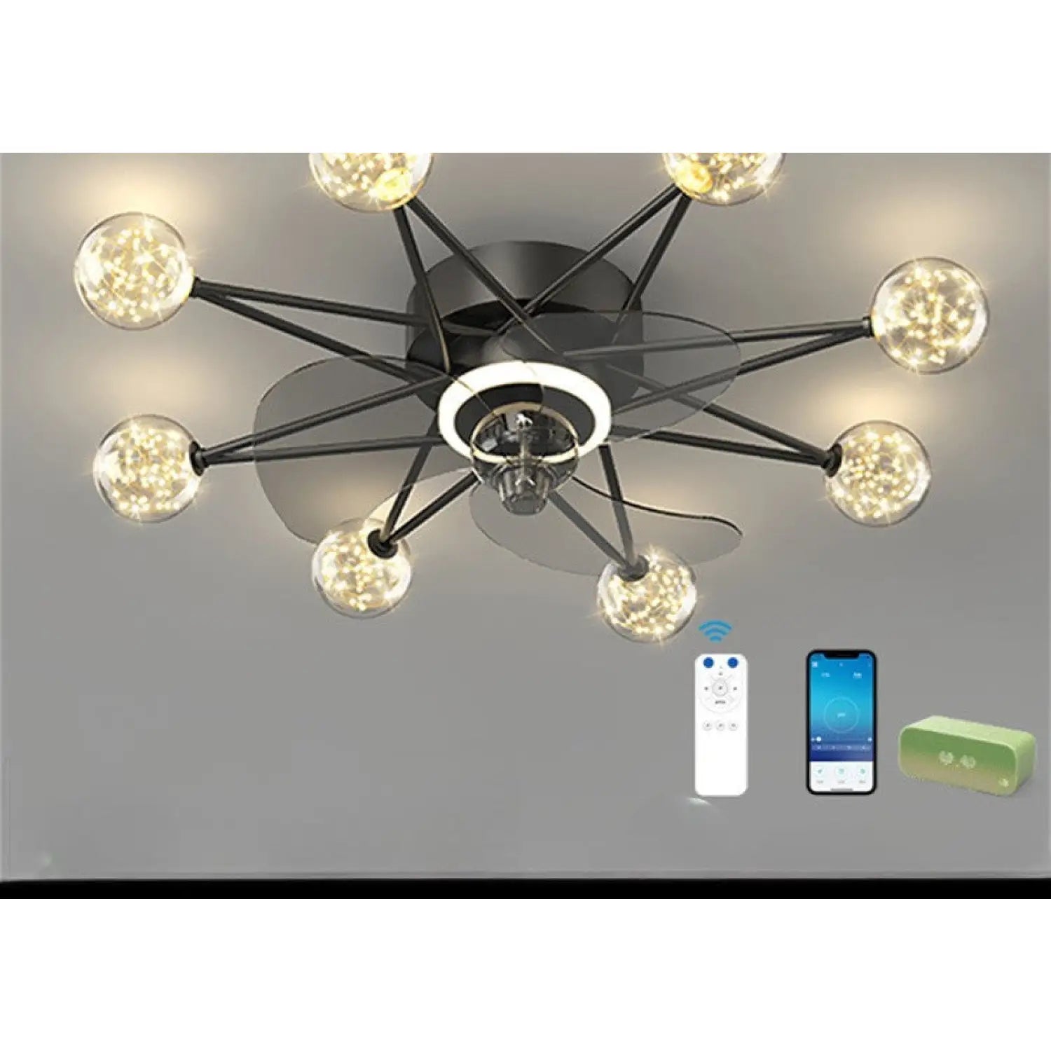 Ceiling Fan Light Modern Design for Living & Dining Room - Black / A1 Full of stars - Ceiling Light