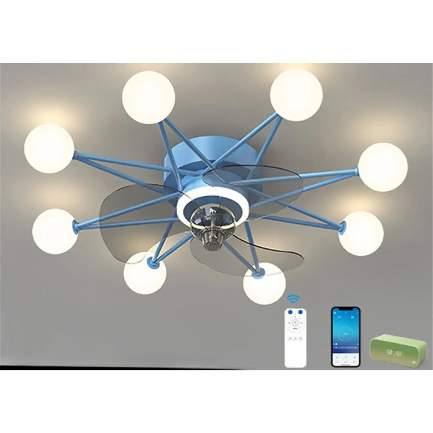 Ceiling Fan Light Modern Design for Living & Dining Room - Blue / A1 Full of stars - Ceiling Light