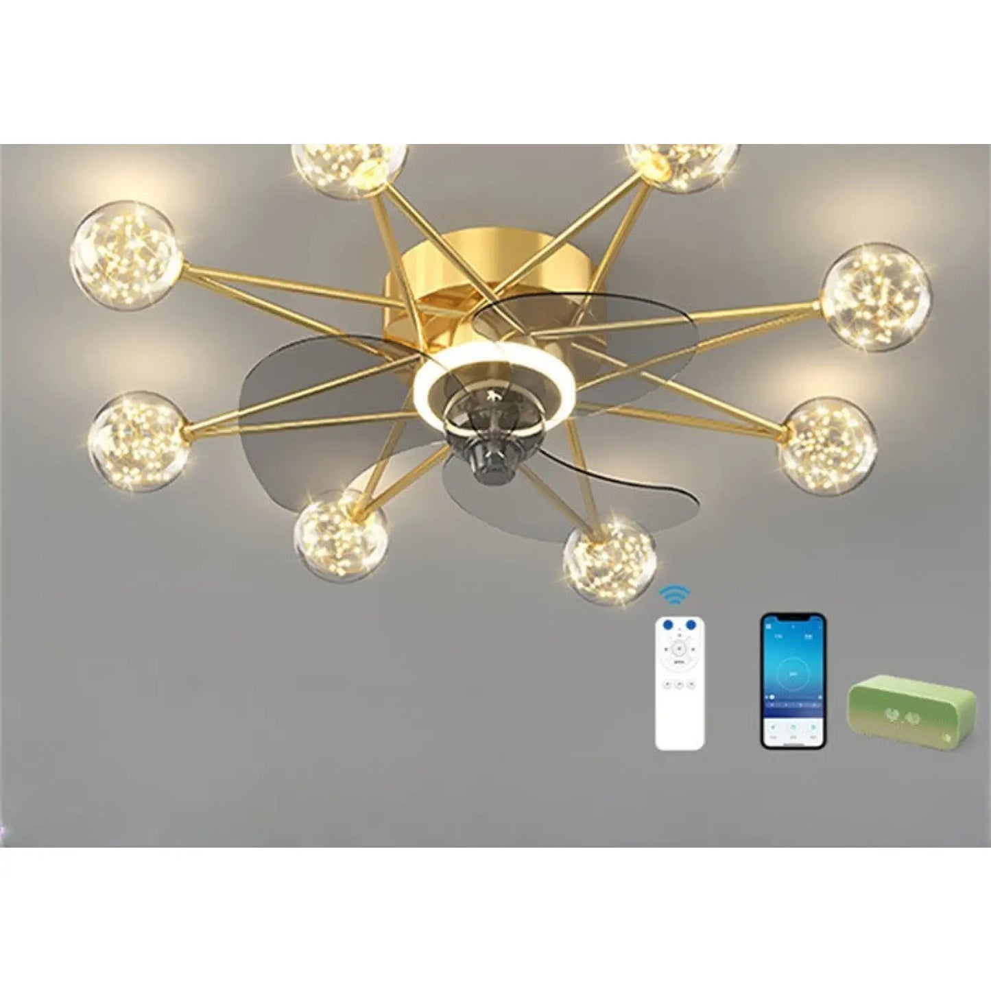 Ceiling Fan Light Modern Design for Living & Dining Room - Gold / A1 Full of stars - Ceiling Light