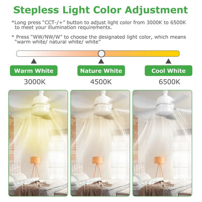 Ceiling Fan with Light LED for Cool Air & Custom Glow - White - Ceiling Fan Light