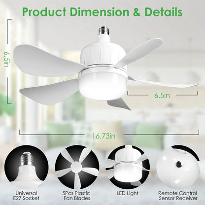 Ceiling Fan with Light LED for Cool Air & Custom Glow - White - Ceiling Fan Light