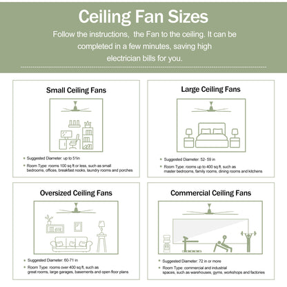 Ceiling Fan With Remote Control No Lights,Modern Reversible DC Motor Indoor 3 Blades Ceiling Fans For Patio Bedroom