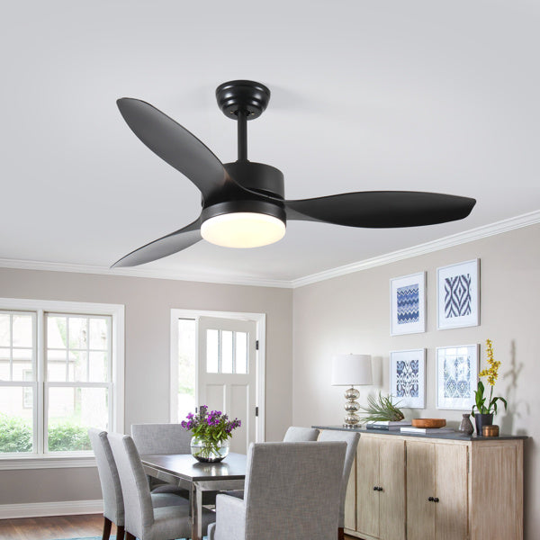 Ceiling Fans Modern with Light Reversible Motor and ABS Blades - Black - Ceiling Fan