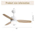 Ceiling Fans with Light with Reversible DC Motor and Adjustable Speed - White - Ceiling Fan