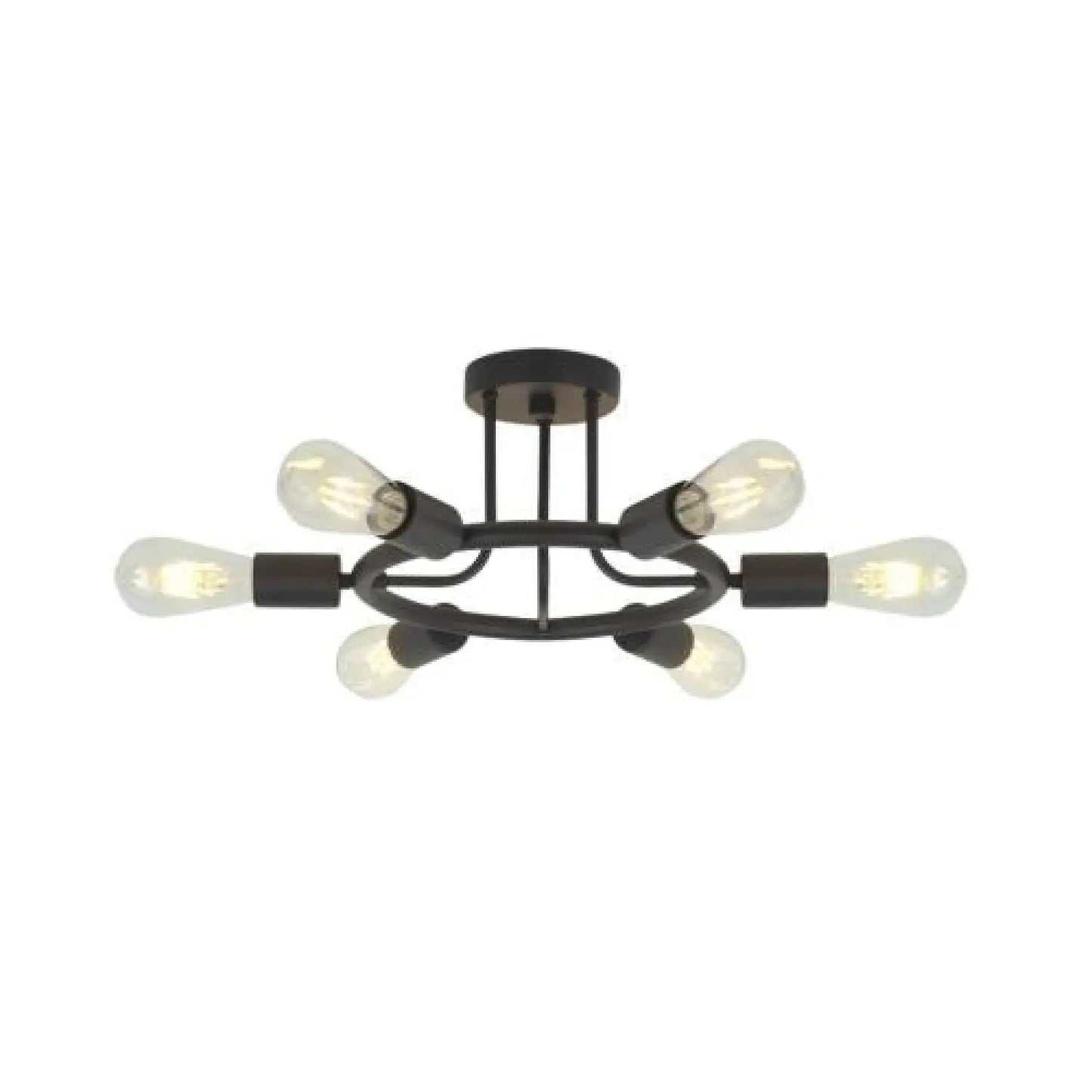 6 Lamps Modern Sputnik Lamp Semi Recessed Chandelier Black Black 12V Hanging Light