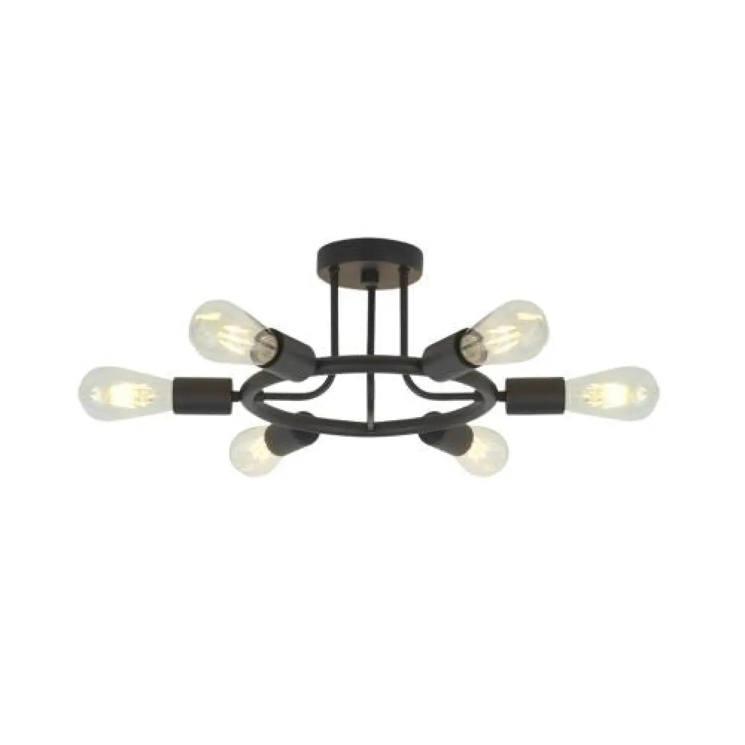 6 Lamps Modern Sputnik Lamp Semi Recessed Chandelier Black Black 12V Hanging Light