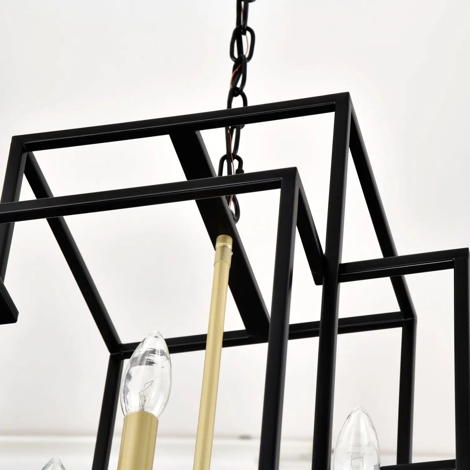 8-Light Metal Lantern Tiered Pendant Hanging Light Fixtures Industrial Farmhouse Adjustable Height Chandeliers