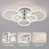 Ceiling Light Mount with 6 Rings Dimmable LED & Remote Control - Chrome Plating - Ceiling Light