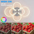 Ceiling Light Mount with 6 Rings Dimmable LED & Remote Control - Chrome Plating - Ceiling Light