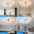 Ceiling Light Mount with 6 Rings Dimmable LED & Remote Control - Chrome Plating - Ceiling Light