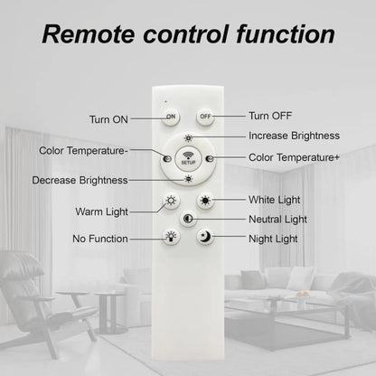 Ceiling Light Mount with 6 Rings Dimmable LED & Remote Control - Chrome Plating - Ceiling Light
