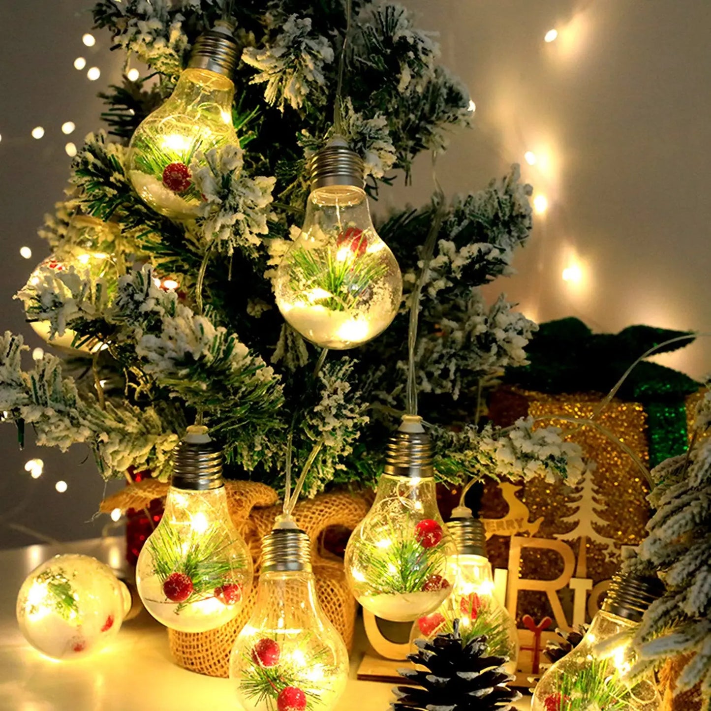 Christmas Globe Lights – Warm String LED Festive Indoor Decor - Warm White - Decorative Lights