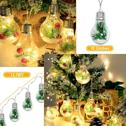 Christmas Globe Lights – Warm String LED Festive Indoor Decor - Warm White - Decorative Lights