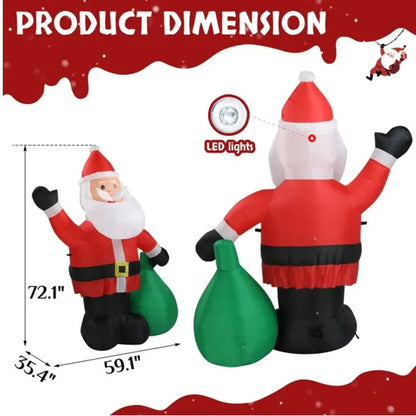 Christmas Inflatable Santa Lights with LED for Indoor & Outdoor - As picture - 12V Hanging Light