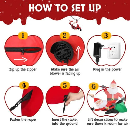 Christmas Inflatable Santa Lights with LED for Indoor & Outdoor - As picture - 12V Hanging Light