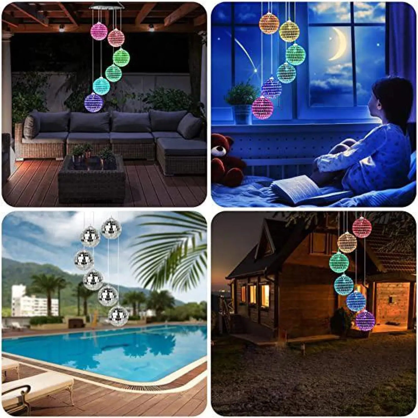 Color Changing Solar Wind Chimes – LED Hanging Light for Garden Patio and Yard Decor - 1PC - Solar Light