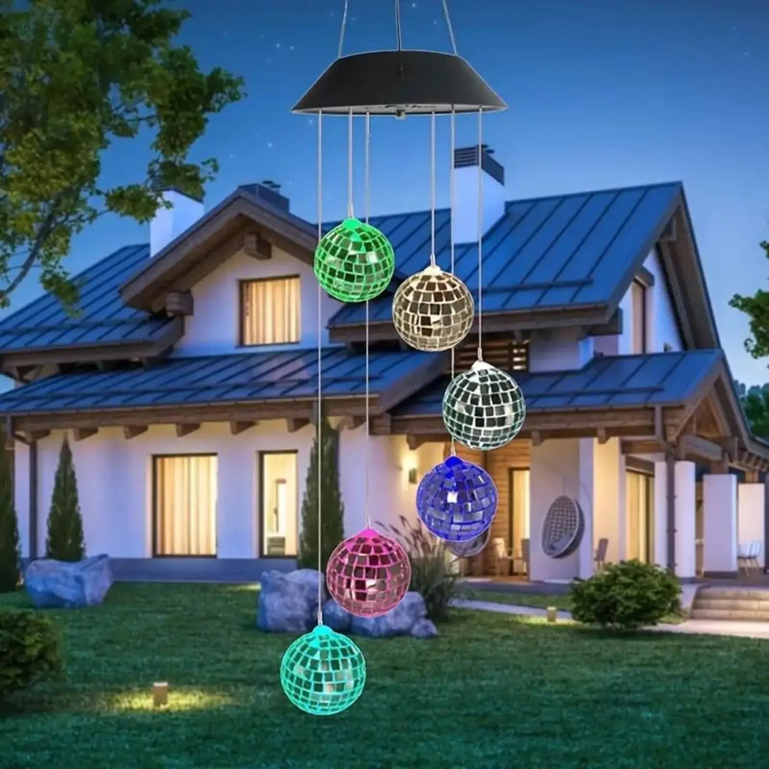 Color Changing Solar Wind Chimes – LED Hanging Light for Garden Patio and Yard Decor - 1PC - Solar Light