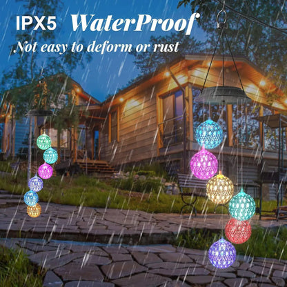 Color Changing Solar Wind Chimes – LED Hanging Light for Garden Patio and Yard Decor - 1PC - Solar Light