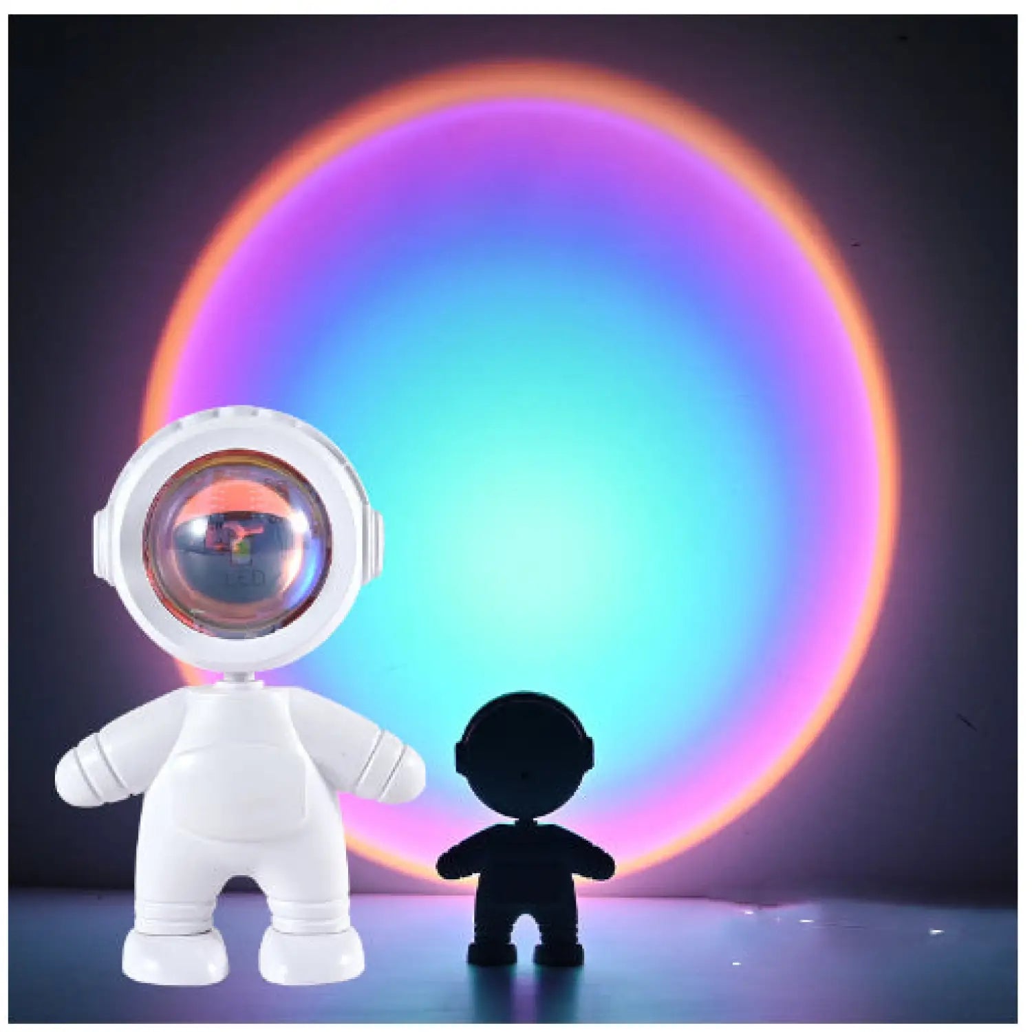 Colorful LED Astronaut Night Lamp for Bedrooms and Home Decor - Fat Tiger Blue Purple / USB - Projector Light
