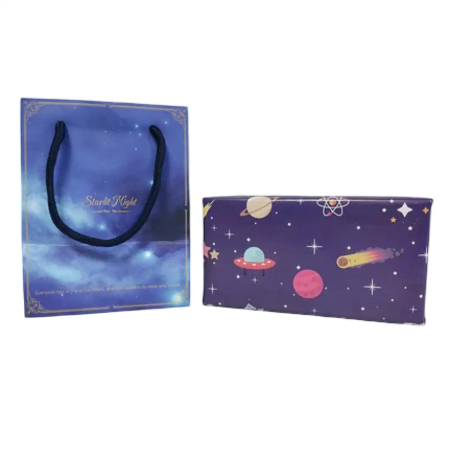 Colorful LED Astronaut Night Lamp for Bedrooms and Home Decor - Rocket Light colored paper gift bag (plug-in) / USB