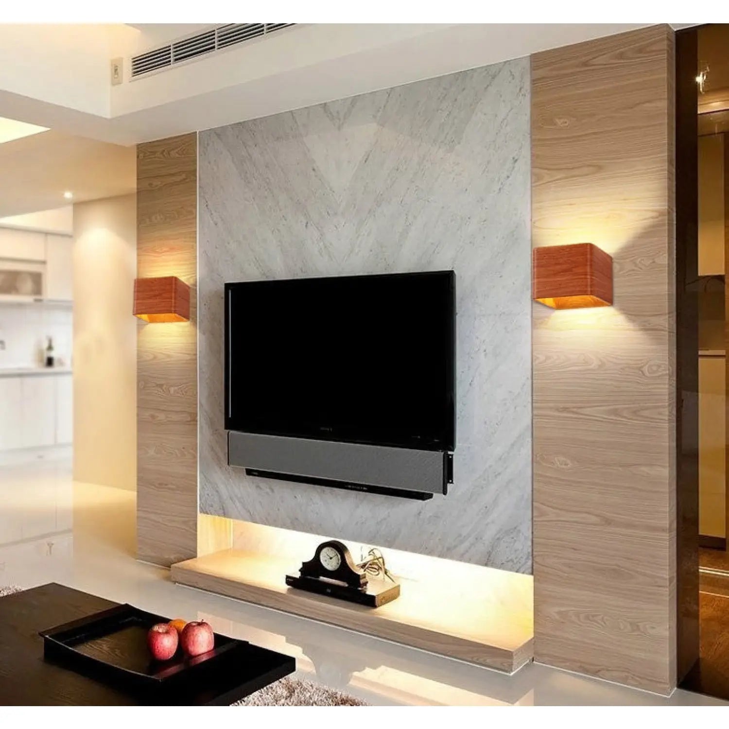 Contemporary Square Indoor LED Lamp for Living Spaces - 12V Hanging Light