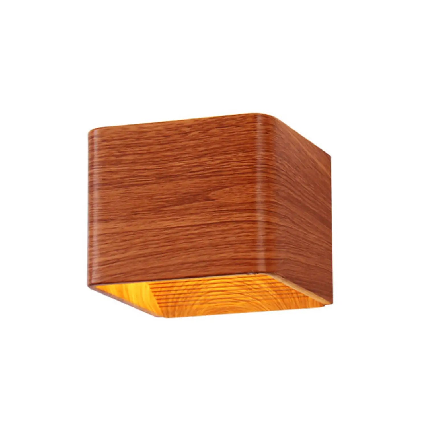 Contemporary Square Indoor LED Lamp for Living Spaces - Wood grain / Warm White - 12V Hanging Light