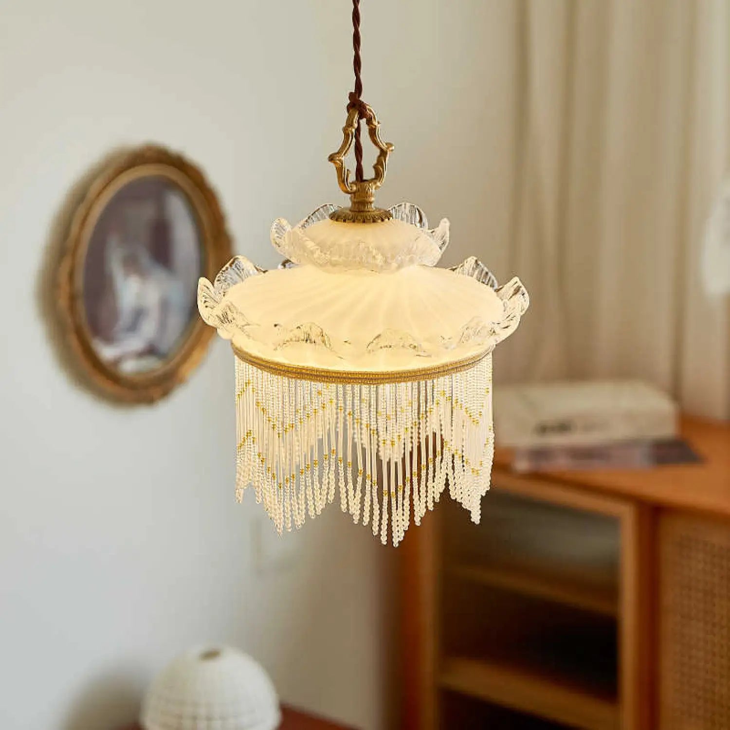 Copper and Glass Chandelier Light Bulbs LED Pendant - Indoor Hanging Light