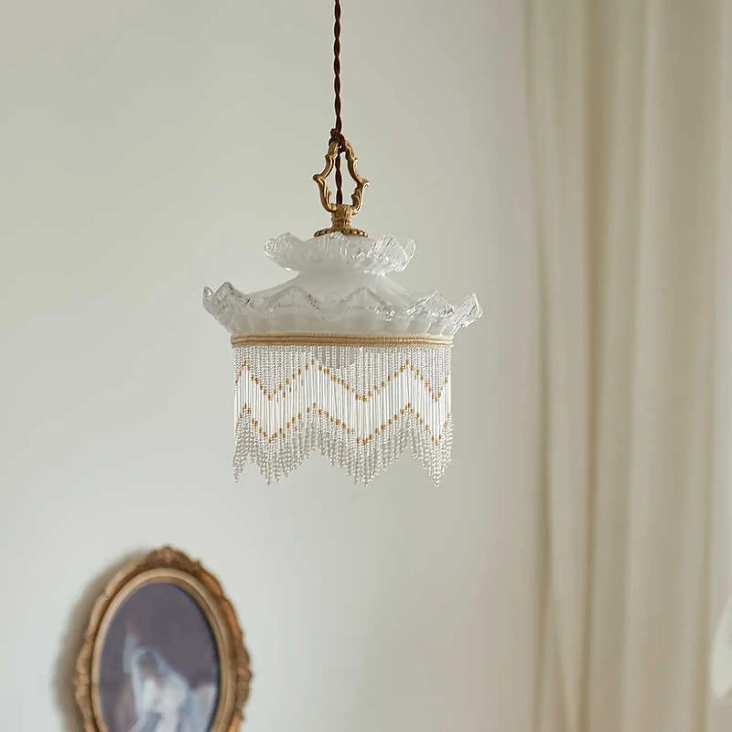 Copper and Glass Chandelier Light Bulbs LED Pendant - Indoor Hanging Light