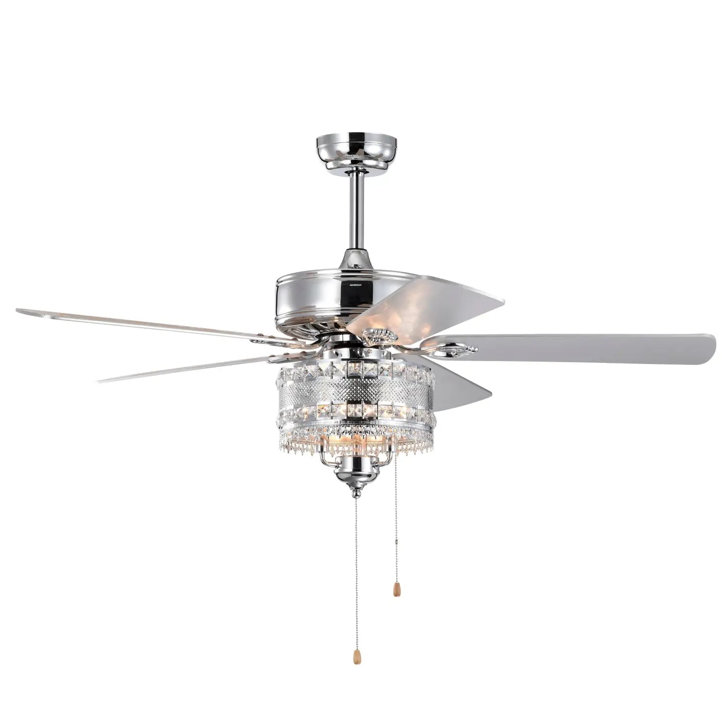 3-Light Chrome Drum Shade LED Ceiling Fan Remote Traditional Farmhouse Rustic Industrial Bohemian Country Cottage