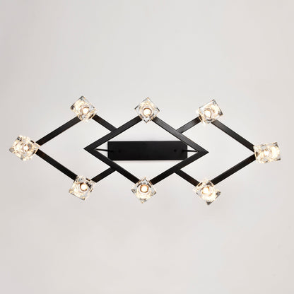 Crystal Chandelier for Dining Room with 8 Light for Modern Farmhouse Design Matte Black 12V Hanging Light