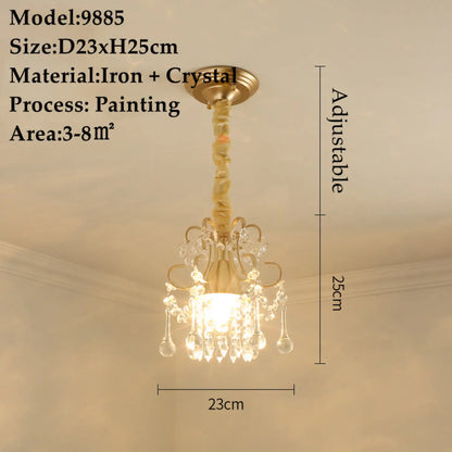 American Small Chandelier Balcony Aisle Corridor Single Head Crystal 3lamp holders for small chand / 7W three colors