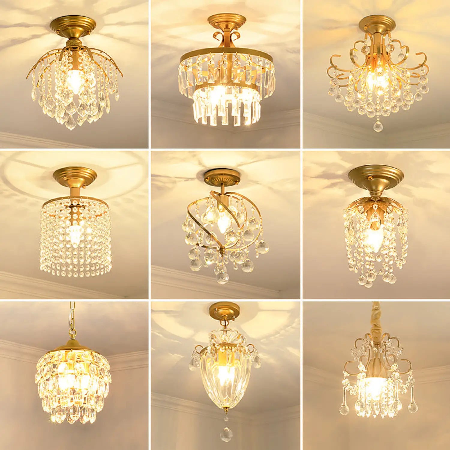 Crystal Chandelier Modern Design with Iron and Elegant Crystal Finish 12V Hanging Light