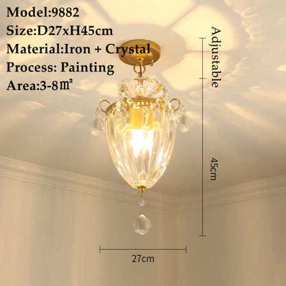 American Small Chandelier Balcony Aisle Corridor Single Head Crystal 6ceiling 1lamp holder / 7W three colors 12V