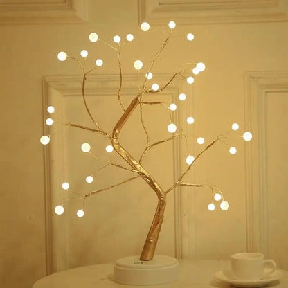 Decorative Bedroom Tree Lights with LED Copper Wire Design - Light Fixture