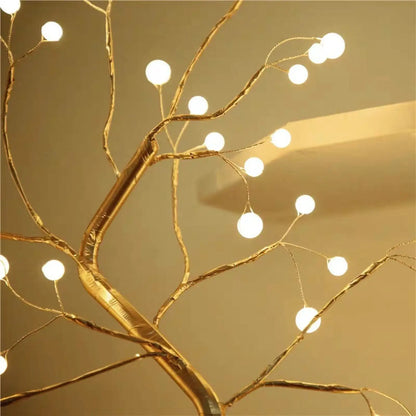 Decorative Bedroom Tree Lights with LED Copper Wire Design - Light Fixture