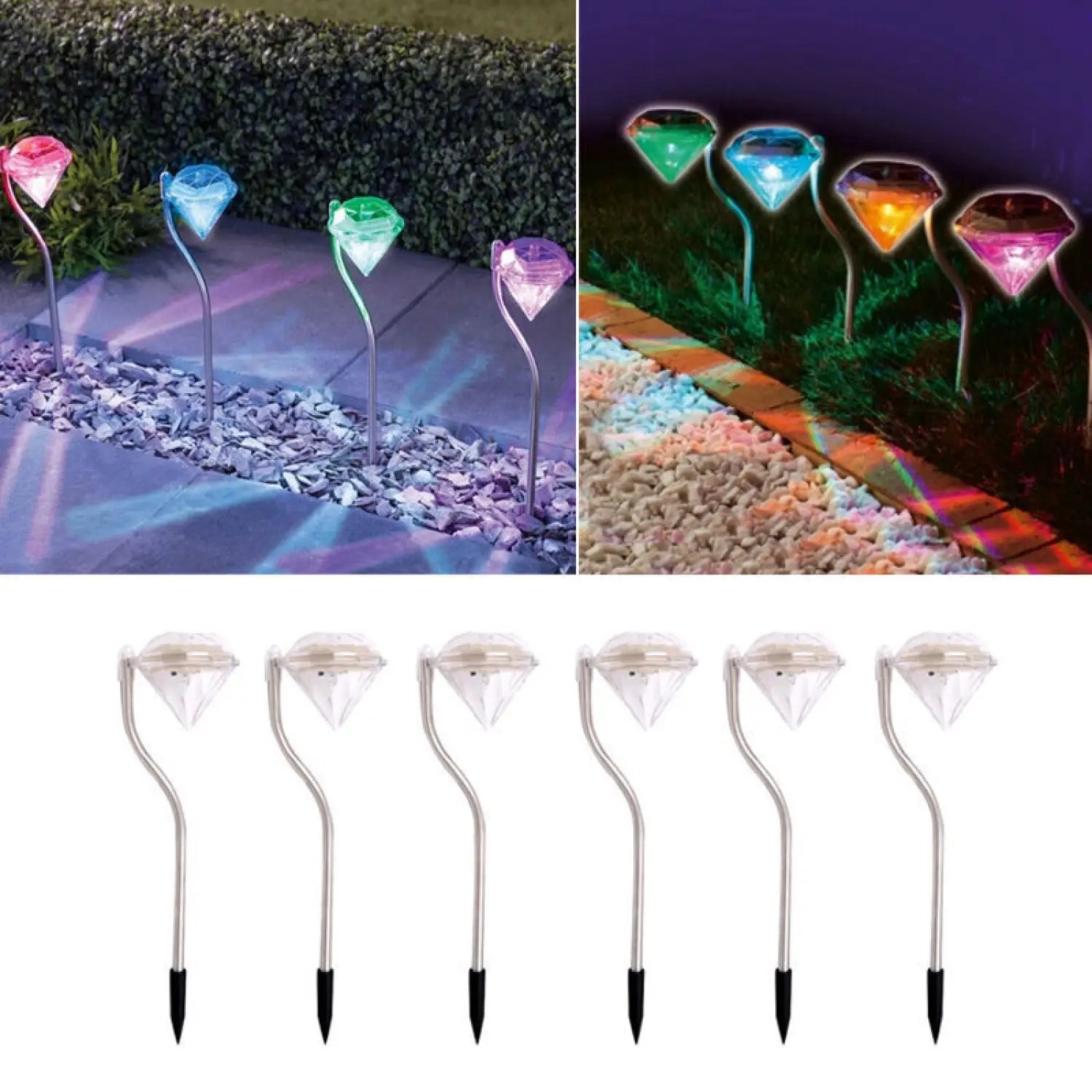 Decorative Diamond-Shaped Solar Ground Light for Garden Pathways - 12V Hanging Light
