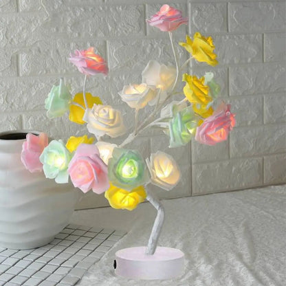 Decorative Flower Lamp with Soft Warm Light for Home Interiors - Color White - Table Lamps