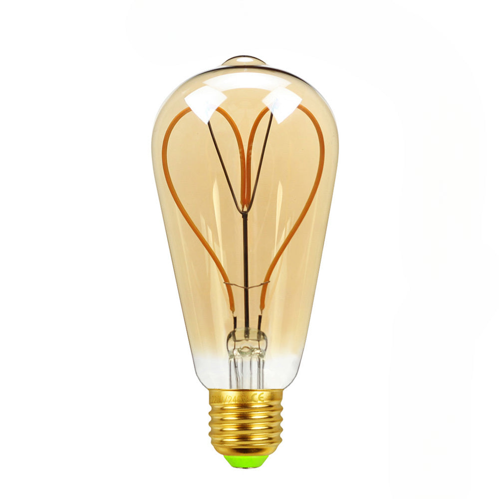 Decorative G125 Edison Bulb for Home Lighting with Dimmable LED Bulbs - ST64 golden love heart / 110V - 12V Hanging