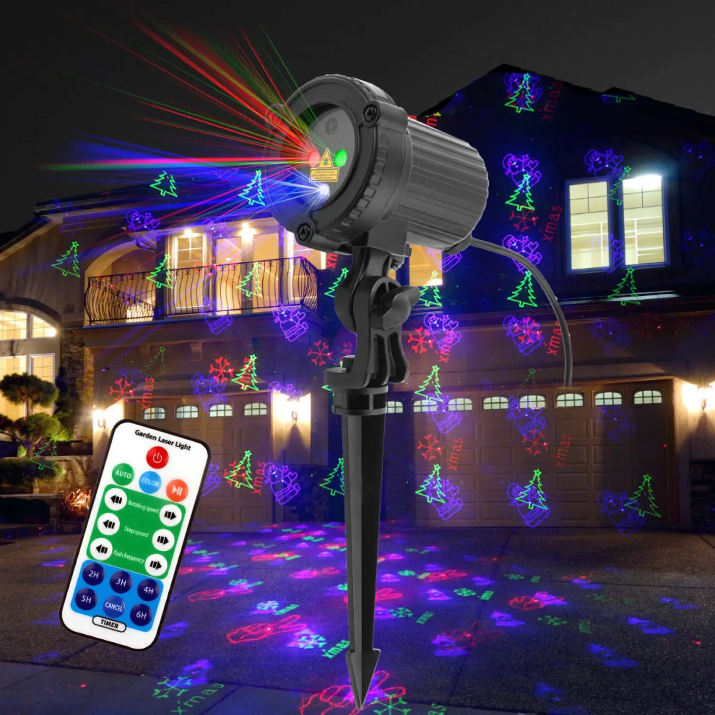 Decorative Garden Light with Spike Base for Lawn and Yard Accents - Black / US - Spot Light