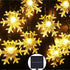 LED Solar Snowflake Light String Garden Christmas Tree Decoration - Warm snowflakes / 12meters 100lights with eigh