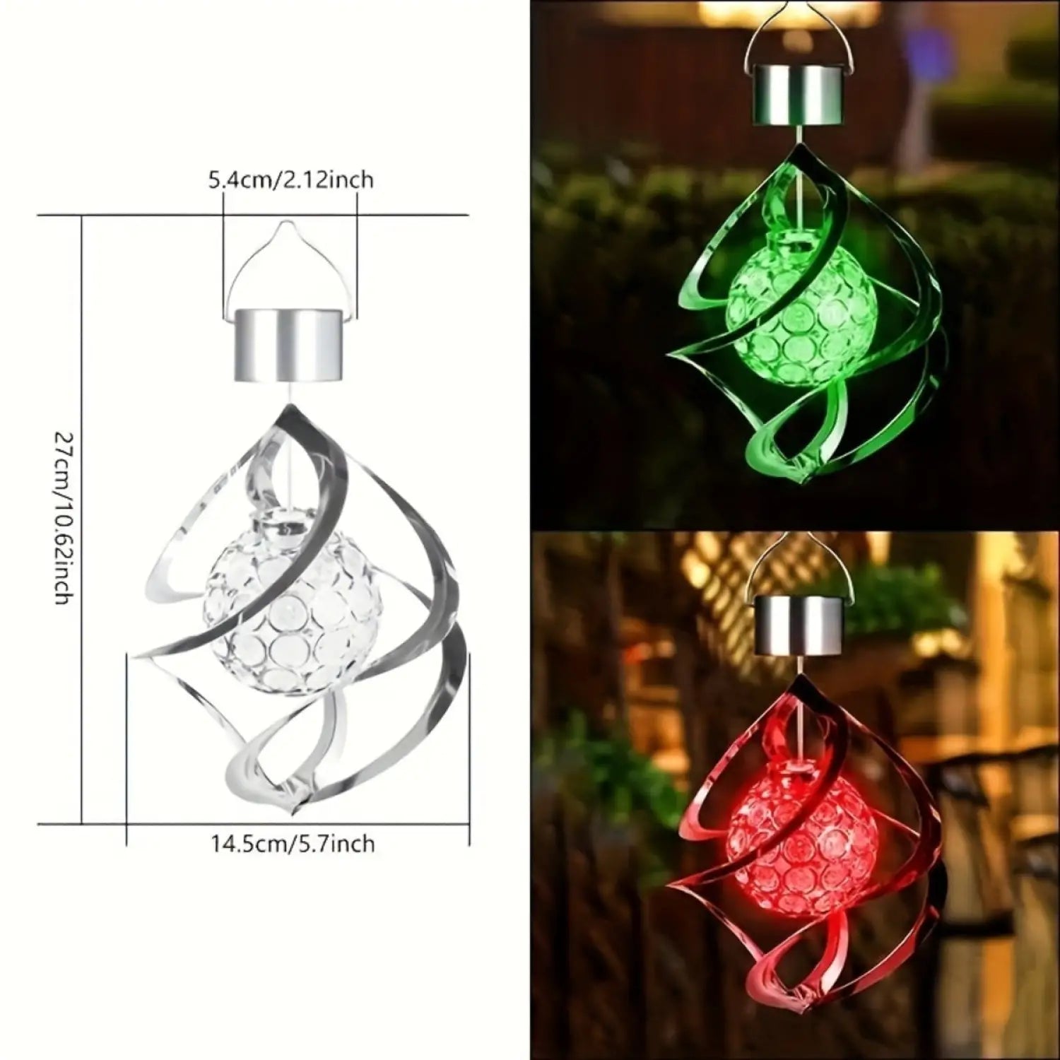 Decorative Solar Hanging Light with Spinner & Color-Changing LEDs - Multi Color - Hanging Light