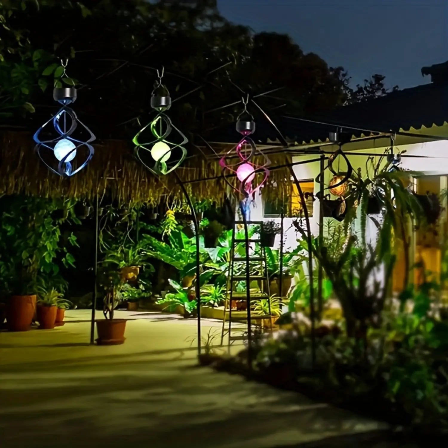 Decorative Solar Hanging Light with Spinner & Color-Changing LEDs - Multi Color - Hanging Light