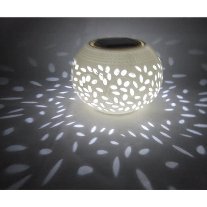 Decorative Solar Lamp | Ceramic Outdoor LED Lighting for Gardens & Patios - Colorchanging LEDWhite LED - Solar Light