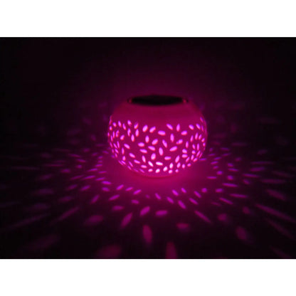 Decorative Solar Lamp | Ceramic Outdoor LED Lighting for Gardens & Patios - Colorchanging LEDWhite LED - Solar Light