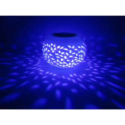 Decorative Solar Lamp | Ceramic Outdoor LED Lighting for Gardens & Patios - Colorchanging LEDWhite LED - Solar Light