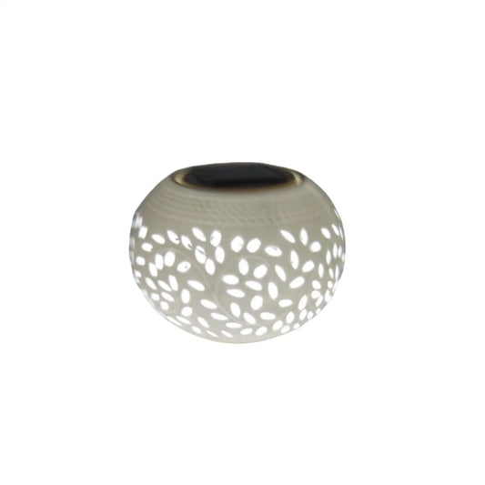 Decorative Solar Lamp | Ceramic Outdoor LED Lighting for Gardens & Patios - Colorchanging LEDWhite LED - Solar Light